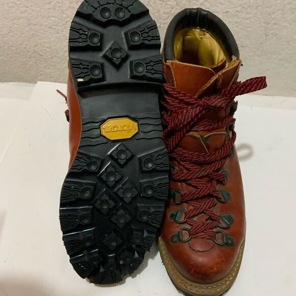 Vibram Boots Womens 6.5 Hiking Climbing Combat Boot Ankle Brown Leather - Picture 9 of 16